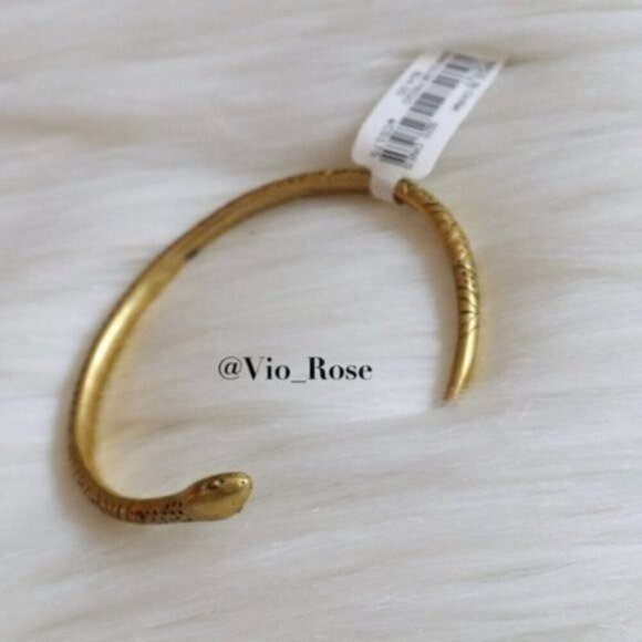 NWT Madewell Bracelet Gold Snake Brass Cuff - Picture 4 of 5